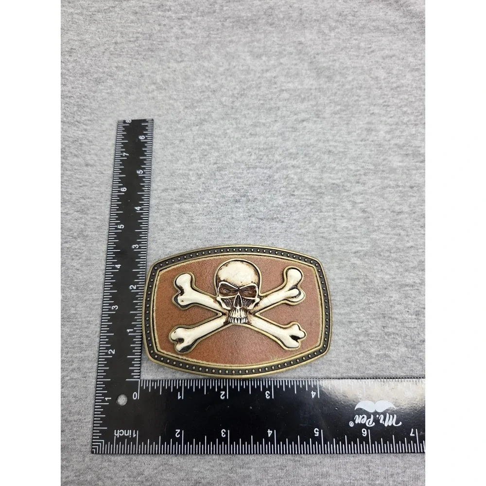 Vintage Classico Italia A338 3D Skeleton Skull Oversized Belt Buckle Large